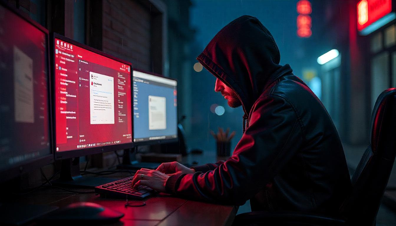 Hacker using social engineering tactics to manipulate a victim through email and phone communication